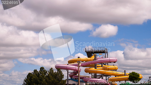 Image of Waterslide Waterpark Closed Amusement Park Ride Yellow Splash Tu