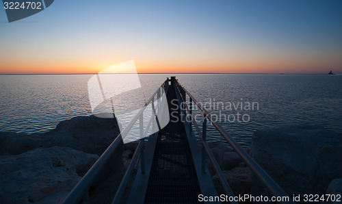 Image of The Sun Comes up Over Lake Michigan Milwaukee Harbor