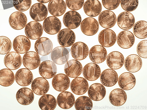 Image of Dollar coins 1 cent wheat penny cent