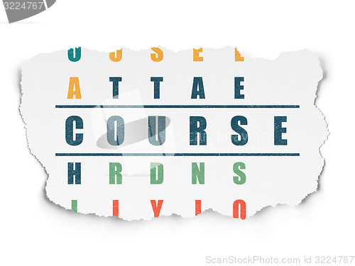Image of Education concept: word Course in solving Crossword Puzzle