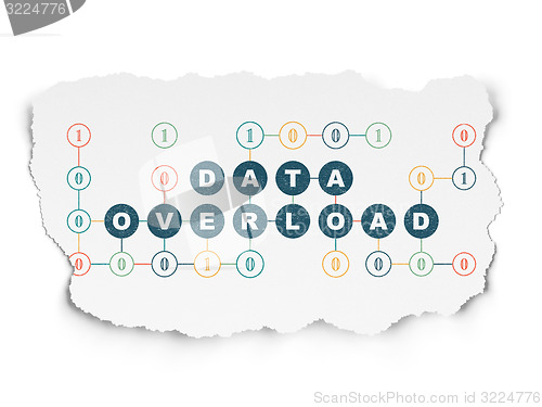 Image of Information concept: Data Overload on Torn Paper background