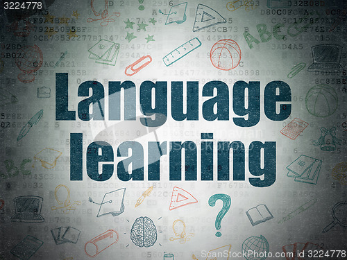Image of Education concept: Language Learning on Digital Paper background