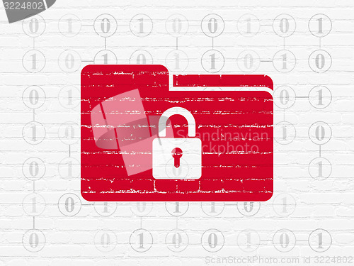 Image of Business concept: Folder With Lock on wall background