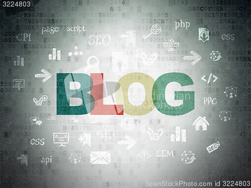 Image of Web design concept: Blog on Digital Paper background