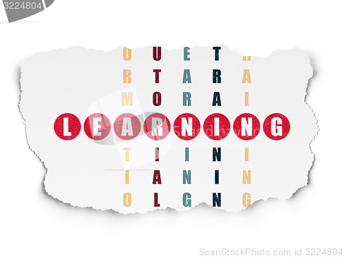 Image of Education concept: word Learning in solving Crossword Puzzle