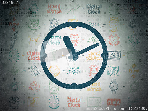 Image of Time concept: Clock on Digital Paper background