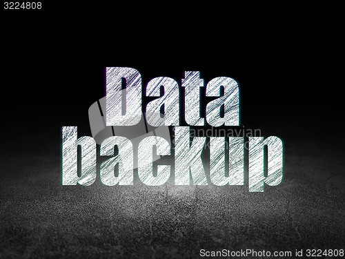 Image of Information concept: Data Backup in grunge dark room