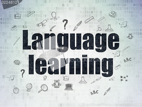 Image of Education concept: Language Learning on Digital Paper background