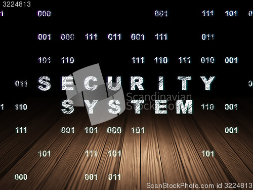 Image of Security concept: Security System in grunge dark room