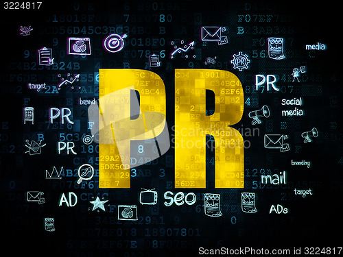 Image of Marketing concept: PR on Digital background