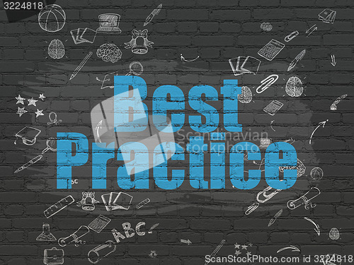 Image of Education concept: Best Practice on wall background