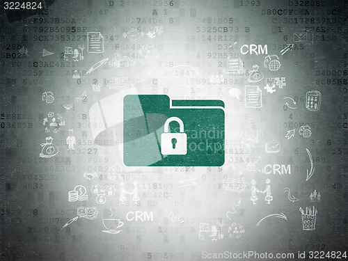 Image of Business concept: Folder With Lock on Digital Paper background