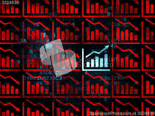 Image of Finance concept: growth graph icon on Digital background