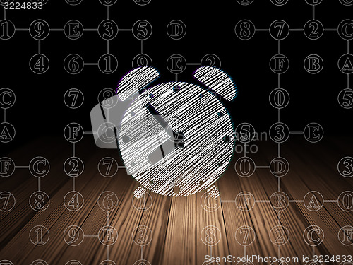 Image of Timeline concept: Alarm Clock in grunge dark room