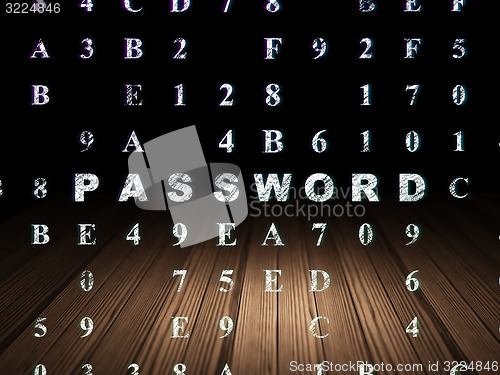 Image of Security concept: Password in grunge dark room
