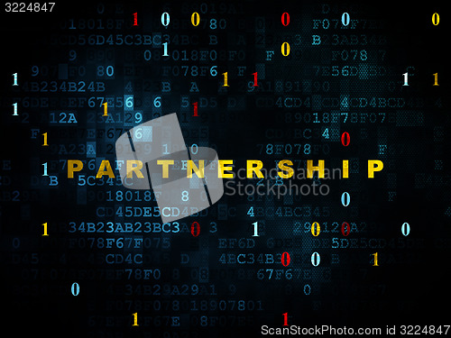 Image of Business concept: Partnership on Digital background