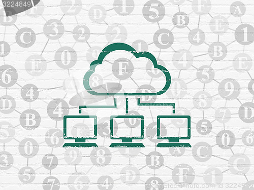 Image of Cloud computing concept: Cloud Network on wall background
