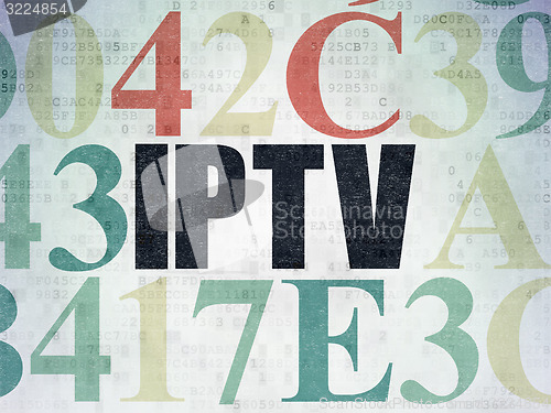 Image of Web design concept: IPTV on Digital Paper background