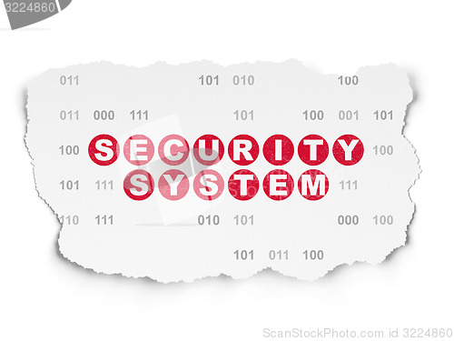 Image of Privacy concept: Security System on Torn Paper background