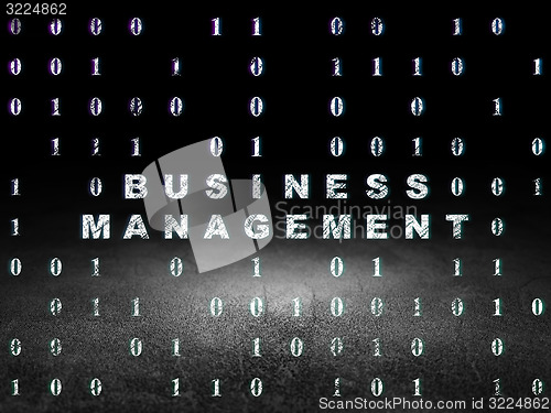 Image of Business concept: Business Management in grunge dark room