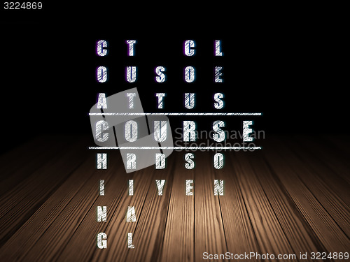 Image of Education concept: word Course in solving Crossword Puzzle