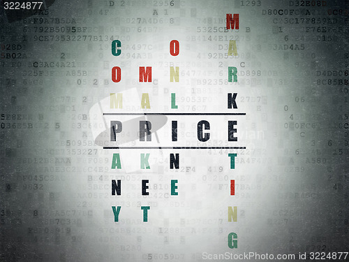 Image of Marketing concept: word Price in solving Crossword Puzzle