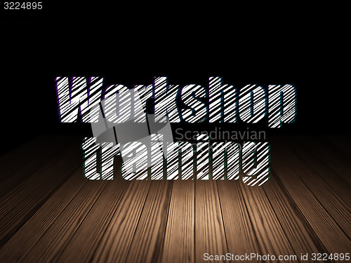 Image of Education concept: Workshop Training in grunge dark room