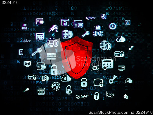 Image of Protection concept: Shield on Digital background