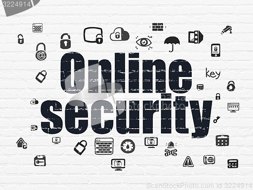 Image of Security concept: Online Security on wall background