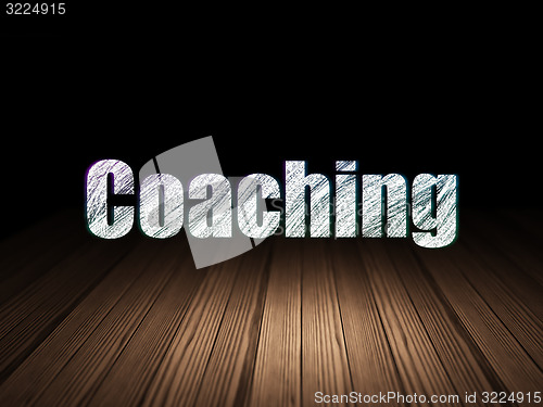 Image of Education concept: Coaching in grunge dark room