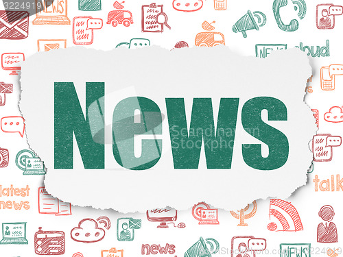 Image of News concept: News on Torn Paper background