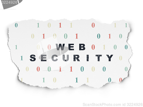 Image of Web development concept: Web Security on Torn Paper background