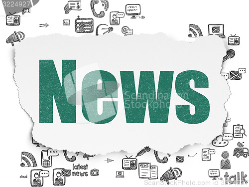 Image of News concept: News on Torn Paper background