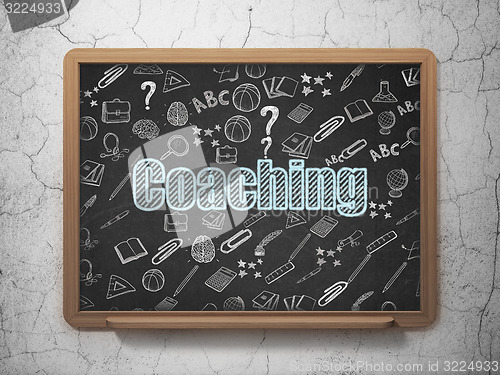 Image of Education concept: Coaching on School Board background