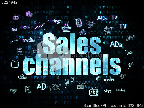 Image of Advertising concept: Sales Channels on Digital background