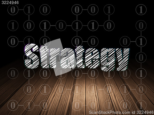 Image of Finance concept: Strategy in grunge dark room