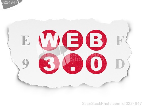 Image of Web design concept: Web 3.0 on Torn Paper background