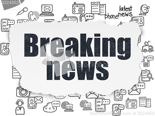 Image of News concept: Breaking News on Torn Paper background