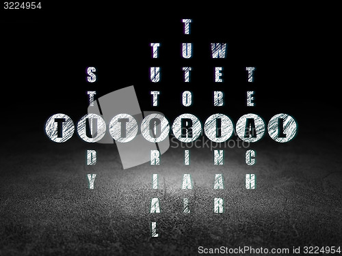 Image of Education concept: word Tutorial in solving Crossword Puzzle