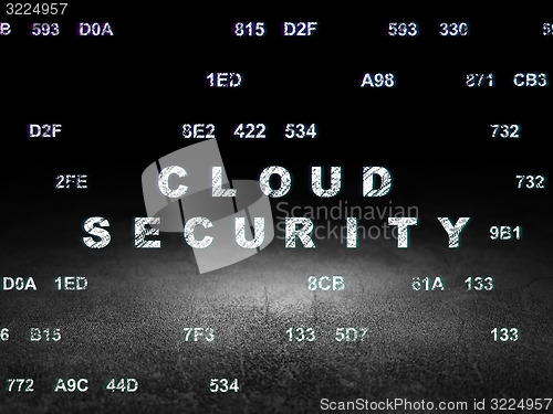 Image of Protection concept: Cloud Security in grunge dark room