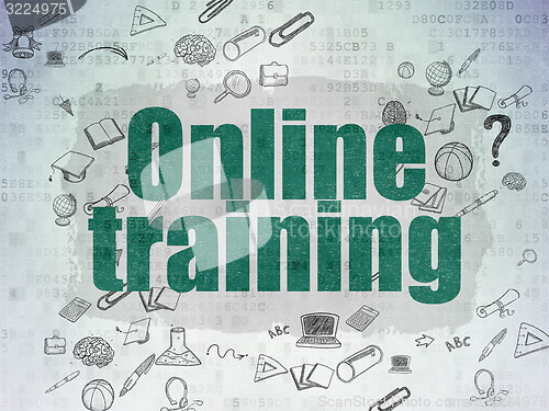 Image of Education concept: Online Training on Digital Paper background