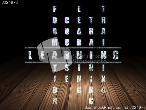 Image of Education concept: word Learning in solving Crossword Puzzle