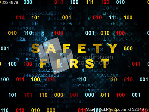 Image of Privacy concept: Safety First on Digital background