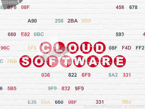Image of Cloud networking concept: Cloud Software on wall background