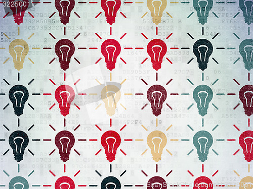 Image of Business concept: Light Bulb icons on Digital Paper background