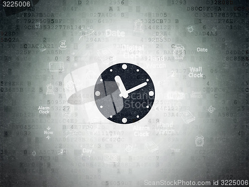 Image of Time concept: Clock on Digital Paper background