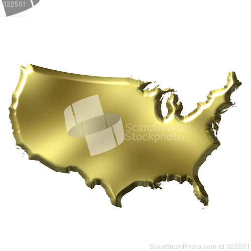 Image of USA 3D Golden Map