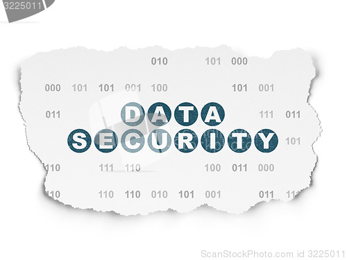 Image of Security concept: Data Security on Torn Paper background
