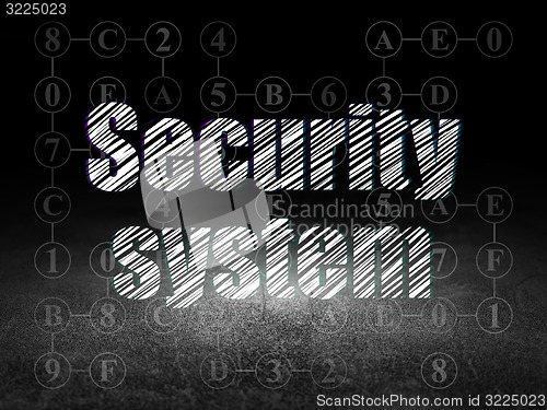 Image of Privacy concept: Security System in grunge dark room