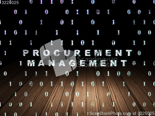 Image of Business concept: Procurement Management in grunge dark room
